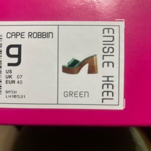 Cape Robbin Green and Brown Block Heels